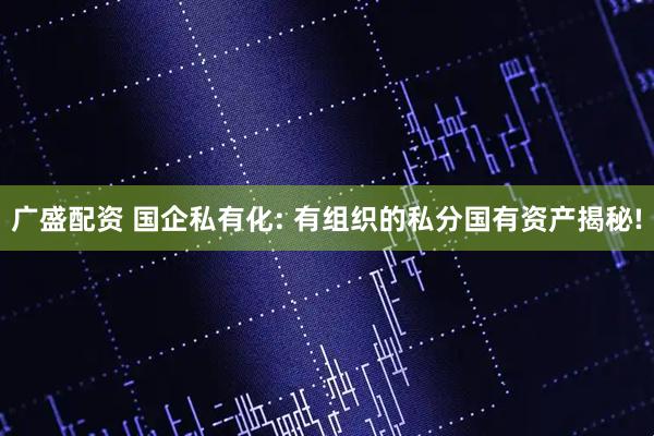 广盛配资 国企私有化: 有组织的私分国有资产揭秘!